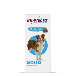 Жевательная таблетка Бравекто от блох и клещей для собак крупных пород ( весом 20-40 кг) от Bravecto Chews for Dogs (20-40 kg) 1 табл