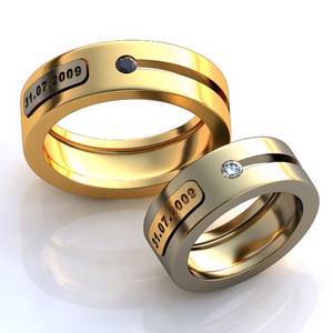 Мужское обручальное кольцо с датой свадьбы