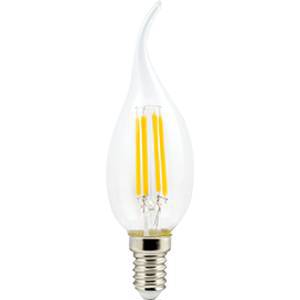 Ecola candle LED Premium 6,0W 220V E14 4000K 360° filament прозр. нитевидная свеча на ветру (Ra 80, 100 Lm/W, КП=0) 125х37