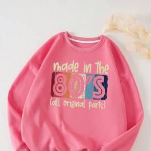 Plus Slogan Graphic Thermal Lined Sweatshirt