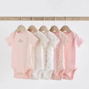 Pink Bunny 100% Cotton Short Sleeve Bodysuits