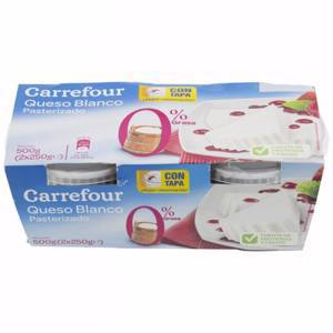 Queso fresco desnatado de Burgos Carrefour pack de 2 unidades de 250 g.