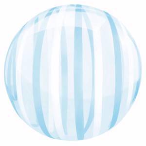 Фольгированные шары сфера 3d, голубые полоски, 18"/46 см, 1 шт