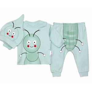 Комплект, костюм для девочек, для мальчиков, дымчато-зеленый хаки, 62-68 см, (Hoppola Турция)