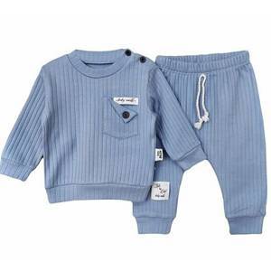 Комплект, костюм для мальчиков, серо-голубой, 80 см, (Baby Milk Турция)
