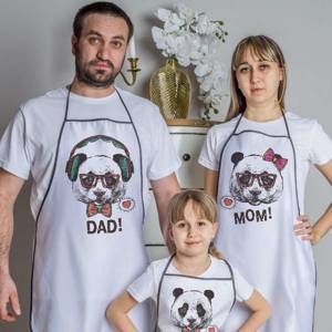 Фартуки семейные "Pandas hipster Сын"