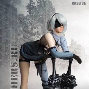 Андроид 2B из игры Nier: Automata - БЕЗ ТЕЛА - КОЛЛЕКЦИОННАЯ ФИГУРКА 1/6 Cosplay (SET017) - SUPER DUCK