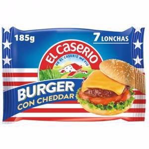 Queso burguer con cheddar El Caserío 185 g.