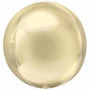 Фольгированные шары сфера 3d, жёлтый, пастель, 16"/41 см, 1 шт