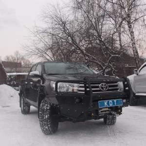 Бампер передний силовой со съёмным кенгурином | Toyota Hilux 2015-2022 | KDT (Россия).