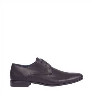 Black Leather Look Formal Derby Shoes