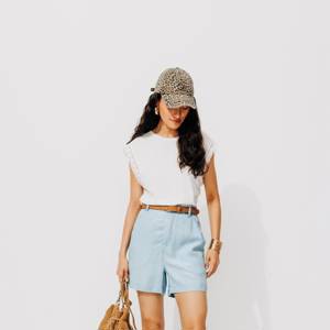 Jeansblaue Shorts aus Lyocell - Hellblau Denim