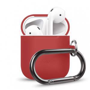 Силиконовый чехол с карабином Elago Hang Case для наушников Apple AirPods EAPSC-HANG Red