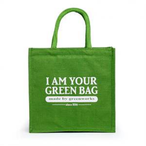 Сумка из джута "I Am Your Green Bag" ярко-зеленая