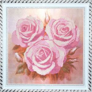 "Розовые розы" Рисунок на ткани (круговая техника)