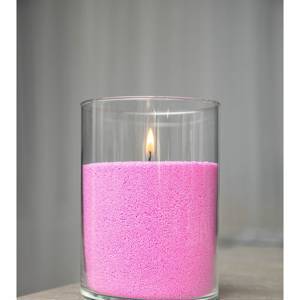 Насыпная свеча "Цилиндр 15 см", розовая "Розовый", с отдушкой "Ванильная карамель"