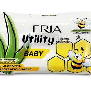 040637N Детские влажные салфетки FRIA BABY UTILITY с Алое вера и медом, 72 шт/упак