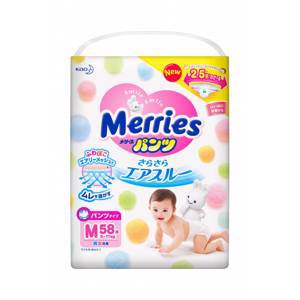 Трусики-подгузники Merries M 58 шт для малышей от 6 до 10 кг