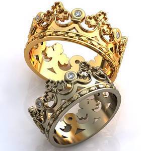 Обручальное кольцо "Короны" с бриллиантами
