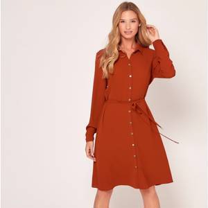 Tie belt shirt dress