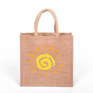 Джутовая сумка "Солнце-1" натуральный джут
