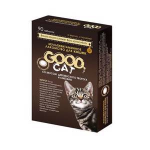 Good Cat Мультивитаминное лакомcтво для кошек всех пород со вкусом "ТВОРОГА И СМЕТАНЫ"