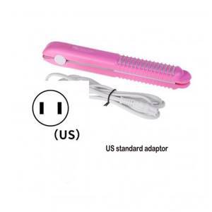 SURKER SK105 2 in 1 Curling Straightening Irons Mini Ceramic Plate Cordless Hair Curler - Pink US plug