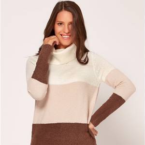 Stripe cowl neck jumper