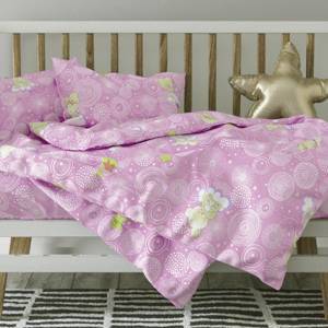 Детское постельное белье бязь мишки на облаках вид 7 розовый