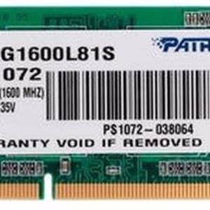 Модуль памяти SO-DIMM DDR3L 4Gb PC12800 1600Mhz Patriot (PSD34G1600L81S)