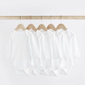 White Essential Baby Long Sleeve Bodysuits