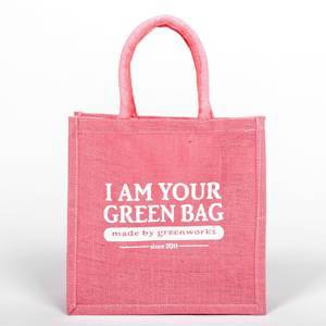 Сумка из джута "I Am Your Green Bag" розовая