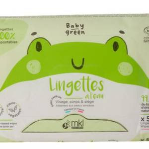 MKL Green Nature Baby Green Lingettes à l'Eau Bio 56 lingettes