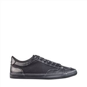 Black Leather Look Trainers