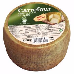 Queso de oveja curado puro mini Carrefour pieza de 1,19 kg aprox