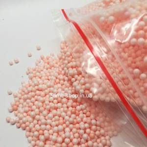 Пенопластовые шарики для слайма маленькие персиковые, 2-4 мм, Нет в наличии