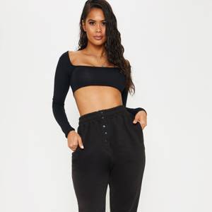 Black Popper Front Jogger