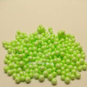 Пенопластовые шарики для слайма средние салатовые, 4-6 мм, Нет в наличии