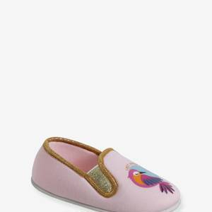 Elasticated Slippers in Canvas for Children - pale pink