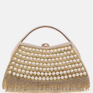 Faux Pearl Decor Evening Clutch Bag