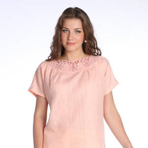 Блуза из льна с вышивкой "ришелье" | 66-14