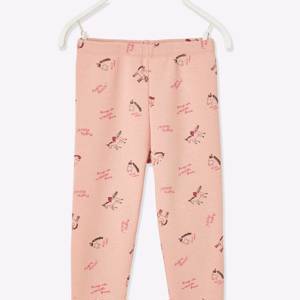 Leggings Lined in Polar Fleece for Girls - light pink/print