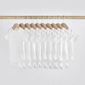 White Essential Baby Short Sleeve Bodysuits