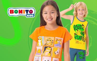 💚 BONITO KIDS! 42 яркие новинки! Детские футболки от 209 ₽ • Костюмы с шортами от 299 ₽ • Хлопковые брюки от 339 ₽.
