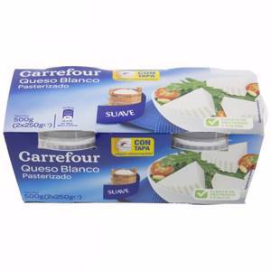 Queso fresco de Burgos Carrefour pack de 2 unidades de 250 g.