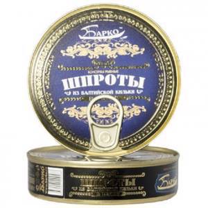 Консервированные продукты, Шпроты Барко в масле, 160г