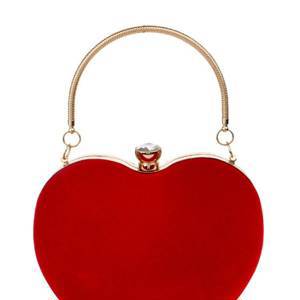 Plain Love Heart Evening Clutch Bag