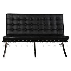 Диван Barcelona Loveseat Sofa черная кожа