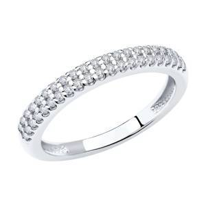 Серебряное кольцо с дорожкой фианитов                Артикул: 94011536