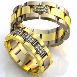 Мужское обручальное кольцо "Ролекс" с бриллиантами O408М